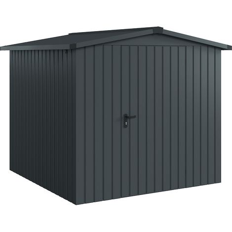 Hörmann Ecostar Metall-Gerätehaus "Euroline Trend" mit Satteldach ESD 5, anthrazitgrau, 214 x 214 cm, 1-flüglige Tür