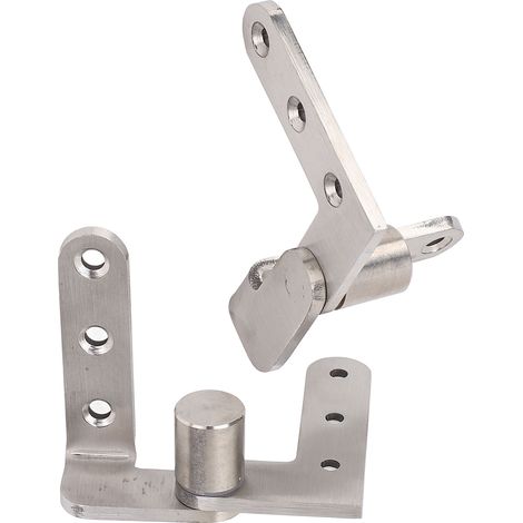 Paumelle pivot porte acier inoxydable renforcé 270° charnière encastrée réversible charge max 60 kg argent brossé (1/5)