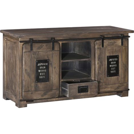 Sideboard Mango 128x45x70 grau lackiert RAILWAY 202