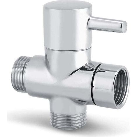 Vanne d'inverseur de bras de douche de 3 manières de G1 / 2 pouces, pièce de rechange universelle de système de douche de salle de bains pour la pomme de douche tenue dans la main (1/5)