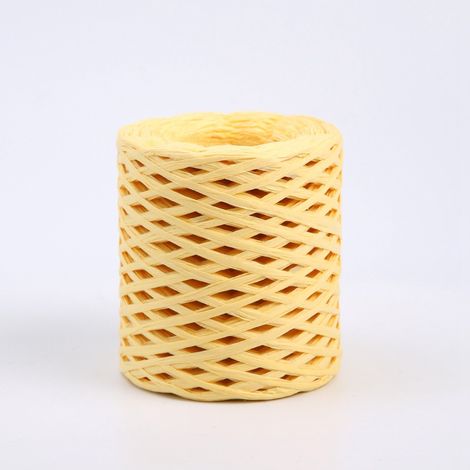 Spago decorativo - Rafia sintetica - Giallo chiaro - Rotolo da 180 m (1/2)