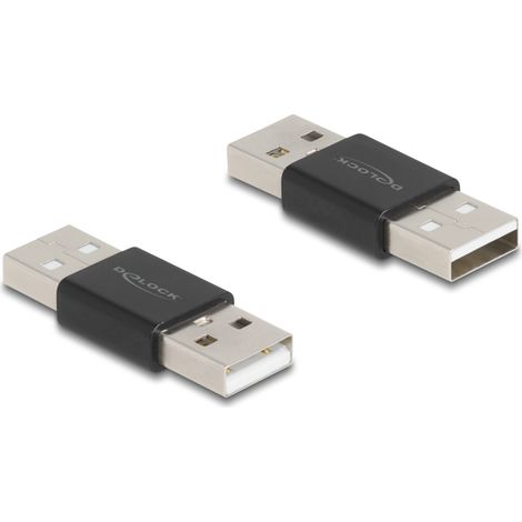 Delock Adaptador Cambiador de GÃ©nero USB 2.0 Tipo-A macho a macho de metal