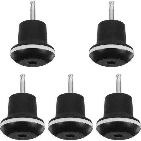 Lot de 5 roulettes noires pour chaise bureau, en fer et nylon