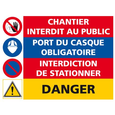 PANNEAU DE CHANTIER (A0527) - Adhésif - 105 x 75 mm