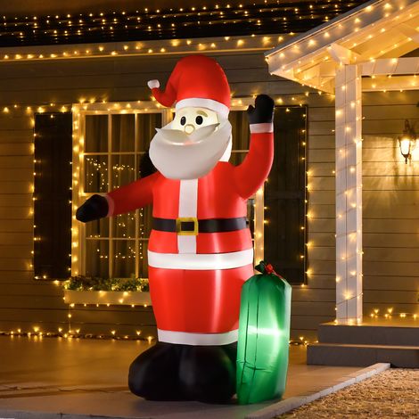 Père Noël Gonflable Lumineux 2,4m avec Sac Cadeau LED, Décorations de Noël pour Jardin Extérieur (1/5)