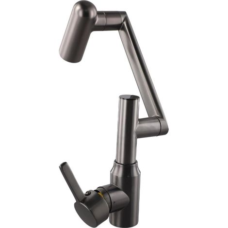 Robinet de lavabo, inox, gris, affichage numérique, pour vasque (1/5)
