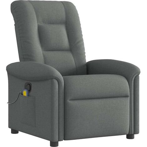 Fauteuil de massage inclinable en tissu gris foncé (1/5)