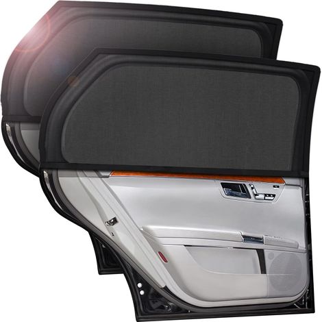 Pare Soleil Voiture Bébé, 2 Pièces Chaussette Voiture Soleil pour Enfants, Bloquer Les Rayons UV et Protection de la Vie Privée, Compatible avec 98% des Véhicules Car Window Sunshade M (1/5)