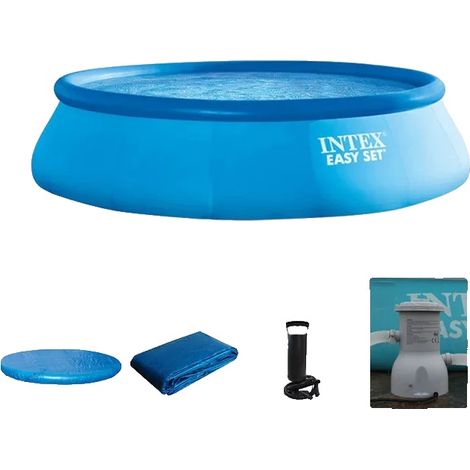 Piscina gonfiabile in PVC resistente, montaggio rapido, completa di tutti gli accessori. (1/2)