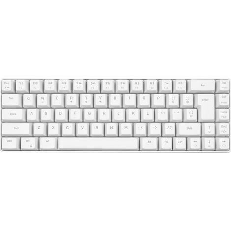 Clavier de jeu mécanique portable V200 à 68 touches, filaire, rétroéclairage RGB, pour PC IBM Win98SE (blanc).