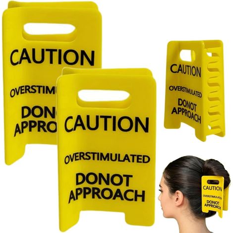 Lot de 2 pinces à cheveux avec avertissement, design « Do Not Approach », cadeau unique pour les femmes, pinces à cheveux créatives pour occasions spéciales (1/5)