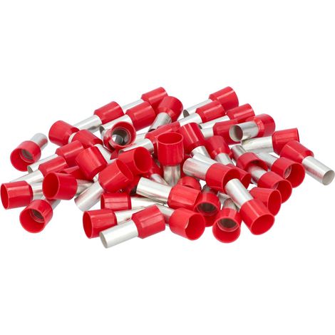 Aderendhülsen 35,0 mm² isoliert mit Kragen rot 30/16 mm Beutel a 50 Stück (1/2)