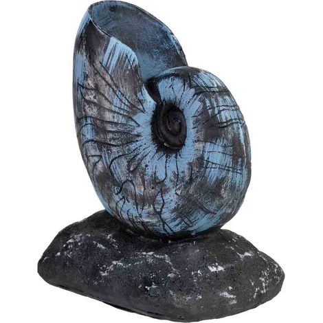 Figura decoración caracola de resina azul 12x10x17h cm