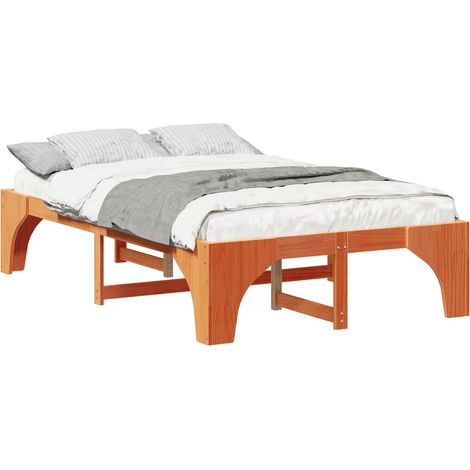 Maison Exclusive - Bettrahmen Braun 140 x 190 cm Massives Kiefern