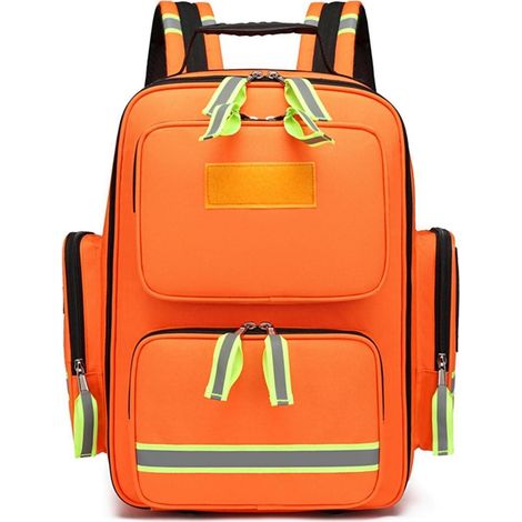 Erste-Hilfe-Rucksack mit großer Kapazität und reflektierenden Streifen, orange