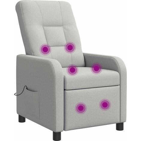 Massage Relaxsessel Wolkengrau Stoff vidaXL (1/5)