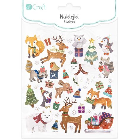 Pegatinas decorativas de animales de invierno, 38 unidades. (1/3)