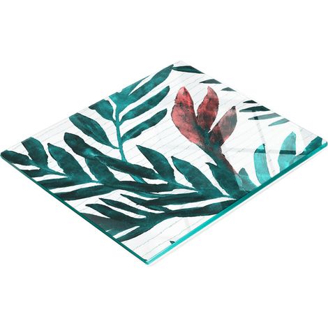 Tableau en verre élégant et résistant avec motif de plantes tropicales 60x52 cm (1/5)