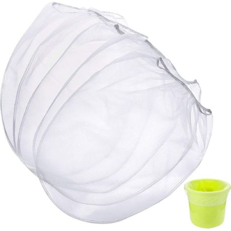 Set mit 10 weißen, dehnbaren Farbfiltersäcken mit feinen Maschen für Farbe, Hydrokultur und Gartenarbeit, 1 Gallone (1/5)