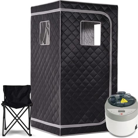 Kit de sauna portatif Sauna à vapeur for la maison, machine 4,0 L for la peau bénéfique, bain amincissant, spa, santé, tente de sauna à cadre en acier à joint simple Tente de sauna personnelle pour sp (1/5)
