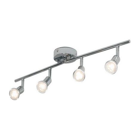 plafonnier LED 4 spots pivotants & orientables, barre spots plafond salon salle à manger cuisine couloir, 2 bras tournants (1/5)