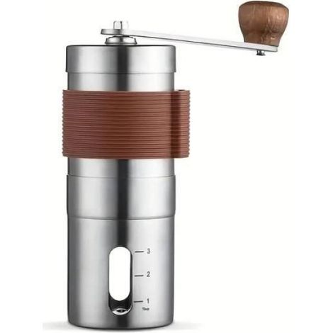 Moulin À Café Manuel - Acier Inoxydable - Broyeur En Céramique - Réglage Continu - Pour Maison Et Voyage - 1 Pièce (1/4)