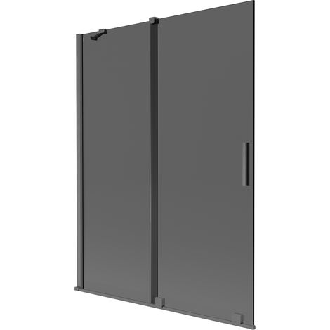 Mexen Velar mampara de baño corredera de 2 hojas 130 x 150 cm, grafito, gris metálico cepillado - 896-130-000-41-66 (1/2)