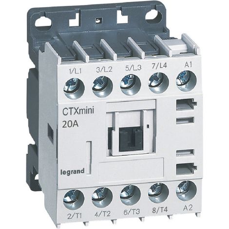 Mini contacteur de puissance CTX 4 pôles 20A sans contact auxiliaire tension de commande 230V (417146)
