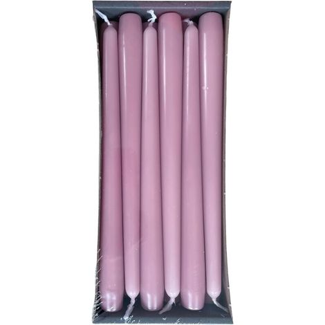 Spitzkerzen – 12er-Set – Paraffinwachs – Duftneutral – Für Zuhause und die Feiertage – Flieder, 25 cm