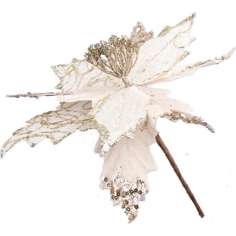 Künstliche Weihnachtsblumen, Christbaumschmuck, funkelnde Weihnachtsblumen (1/5)