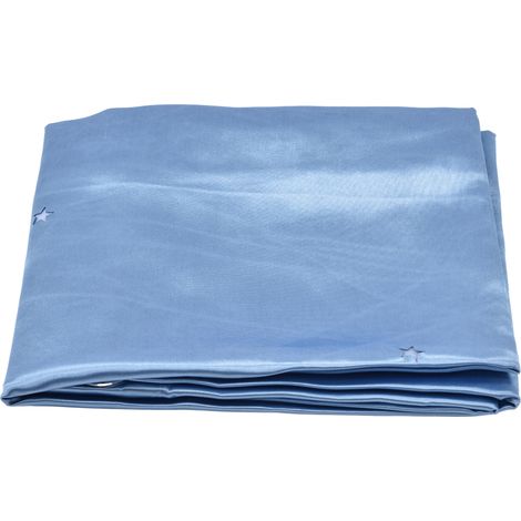 Rideau occultant double et respirant en polyester, couleur naturelle, coupe droite, pour chambre, salon, salle de classe, bleu (1/5)