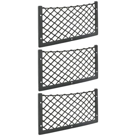 Lot de 3 filets de rangement pour voiture (avec vis) - 36 x 18 cm - Haute élasticité - Filet de rangement pour fourgon, caravane, camping-car, camion, bateau