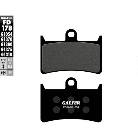 Pastillas de freno Galfer KH252 / KH380 semimetálicas