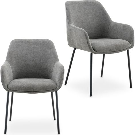 Chaises de salle à manger TURSI Gris (Lot de 2) (1/5)
