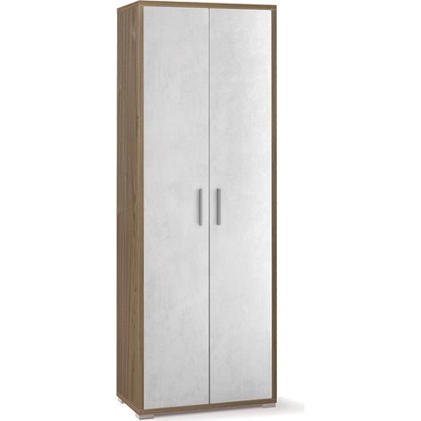 Armadio 2 Ante 71x199x41 cm Noce Stelvio/Ossido Bianco (1/3)