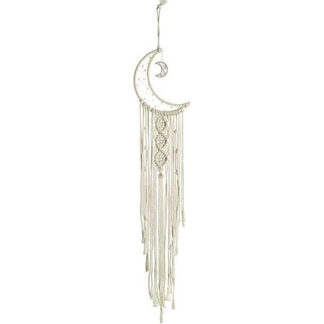 Décoration murale Macramé Suspension Boho Décor Esthétique Chambre Cadeau Ado Fille Maman Mariage Artisanat Tissu 96x20cm (1/5)