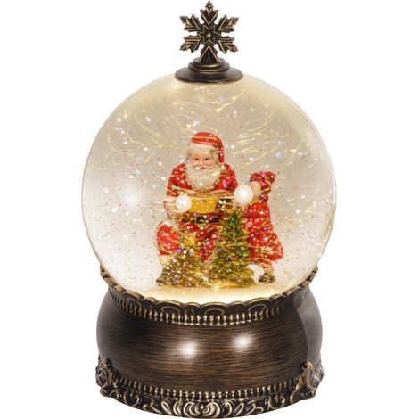 Boule à neige de avec musique et lumières pliable bronze pour salon Noël lumières, scène Père l'Enfant, décoration Noël, cadeau fête, (1/5)