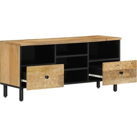 Meuble TV,Banc TV,Armoire TV 100x33x46 cm bois massif de manguier CFW940676 (1/5)