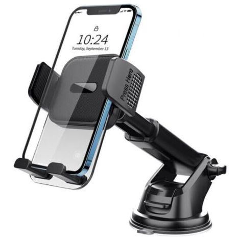 Support Téléphone Voiture [Ventouse Nano Gel Puissante] Rotation 360° & Opération à Une Main pour Smartphones 4-7" Compatible iPhone Samsung (1/4)