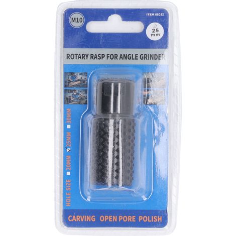 Râpe rotative M10, mèche de lime, finition polie noire, foret de trou de sculpture sur bois pour meuleuse d'angle 25mm/1 po