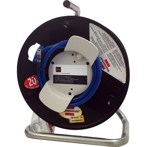 Brennenstuhl – Enrouleur pneumatique 1127020 – Longueur 20 m – Pression max 15 bar – Raccord rapide 1/4" – Flexible textile haute qualité