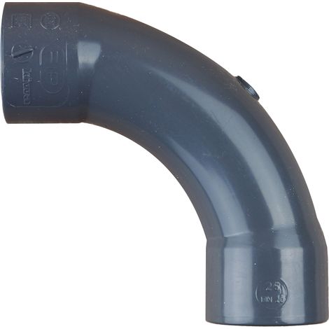 COUDE GRAND RAYON PVC PRESSION 90° FF à coller - Ø25 - PLASSON (1/3)