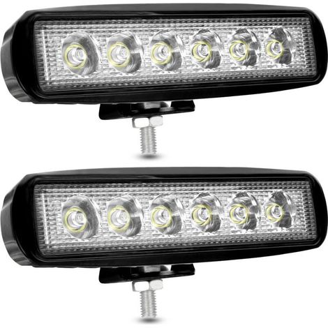 Phare de Travail LED 12V 18W Projecteur LED Voiture 12v Spot Flood Feux Antibrouillard LED 9,200lm Feux de Travail pour Voiture Camion Tracteur SUV Bateau [2 pièces] NPTERBL (1/5)