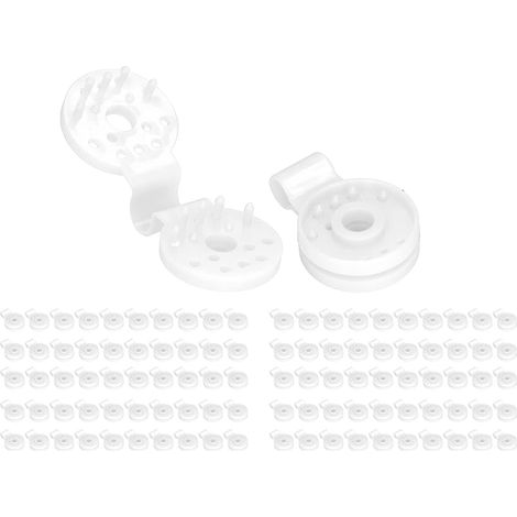 Pack of 50 clips for sunshade netting, windbreaks with plastic eyelets for greenhouses and white garden netting (with hooks) (1/5)