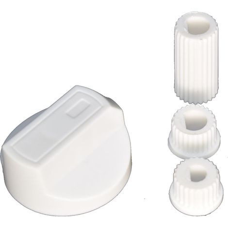Universal Cooker Oven Grill Control Knob And Adaptors White Fits All Gas Electric (1/3)