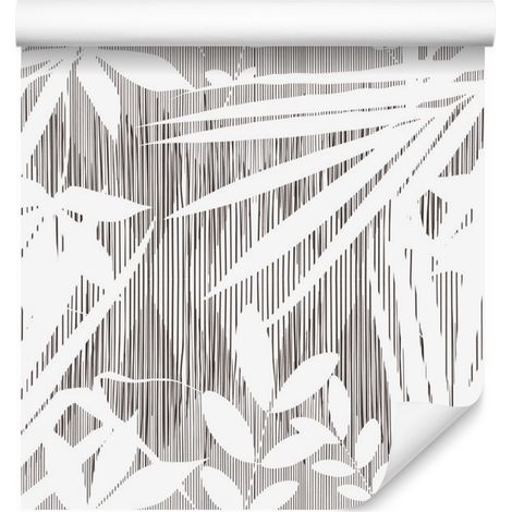 Papel pintado de hojas exóticas para salón y dormitorio, 50x1000 cm. (1/5)