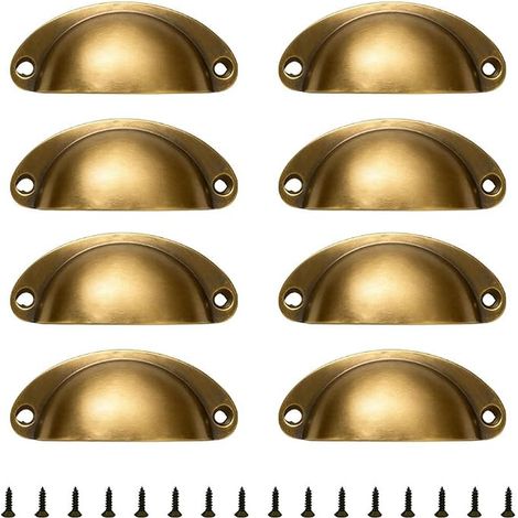 Poignée Coquille, Tiroir Poignée, Poignee de Meuble Bouton de Porte Bouton de Porte de Placard, Penderies, Armoire, Tiroirs bronze (1/5)