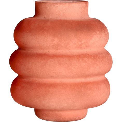 Vase Shabby Chic orange en verre élégant - Tonalité pêche shabby chic (1/4)
