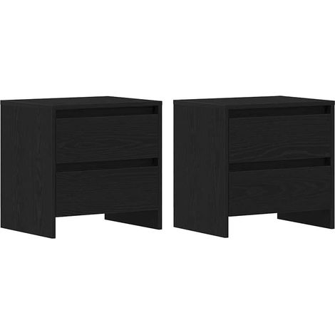 Maison Exclusive - Armadio da Notte 2 pcs Rovere Nero 45 x 34 x 44,5 cm