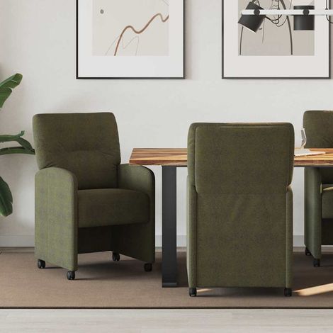 Esszimmerstühle mit Rollen 2 pcs Armeegrün 57 x 67 x 95 cm
